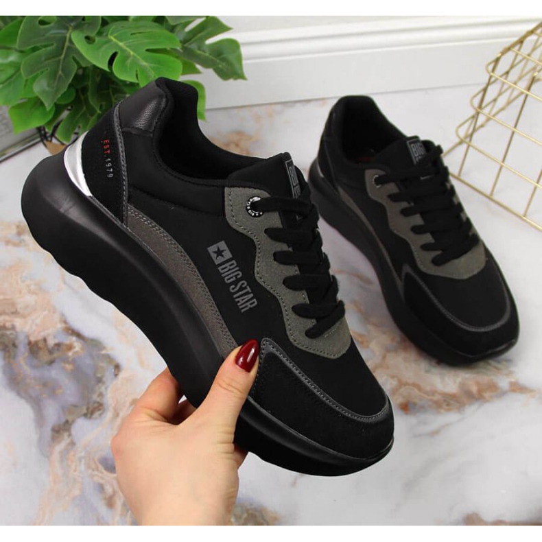 Crne sportske cipele s platformom Big Star W JJ274989 crna 1