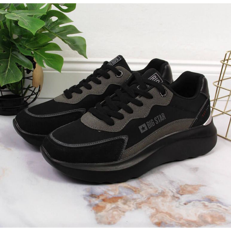 Crne sportske cipele s platformom Big Star W JJ274989 crna 2