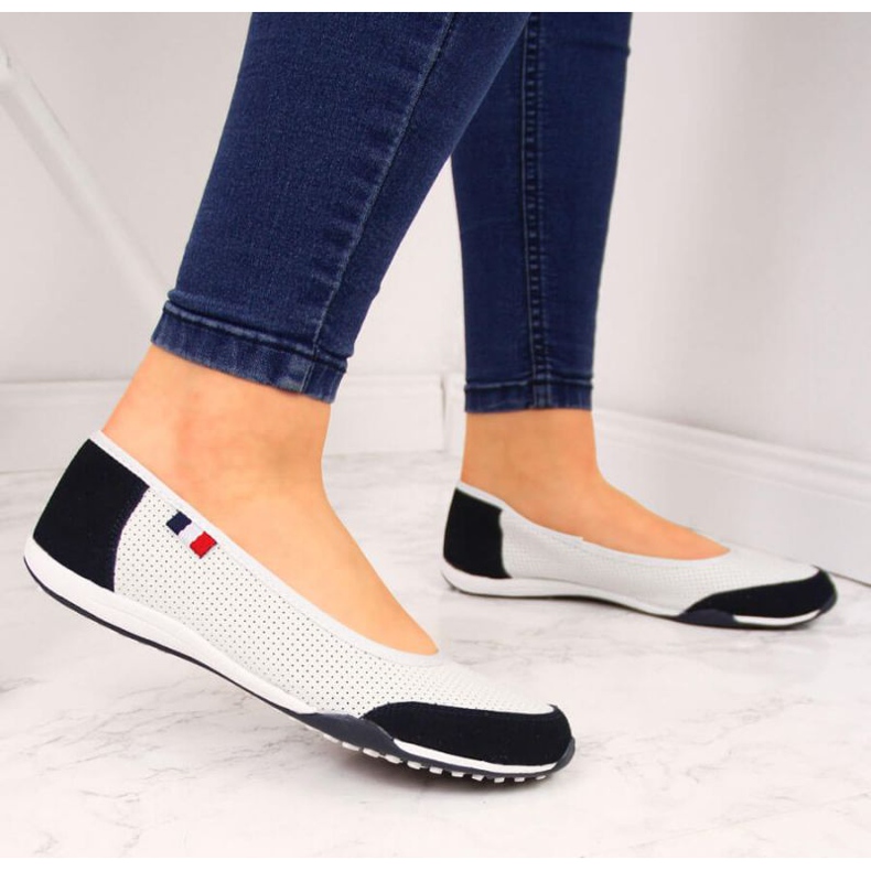 Kožne ažurne balerinke Filippo W PAW198A bijele bijela 2