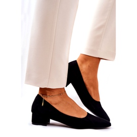 SEA Klasične ženske pumpe Suede Black Rheya crno 3