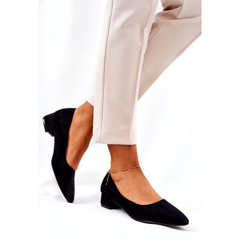 SEA Klasične ženske pumpe Suede Black Rheya crna 4