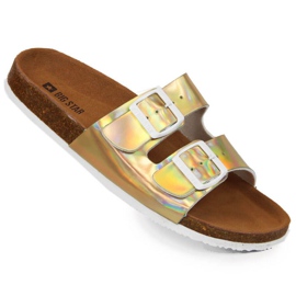 Papuče s kopčama Big Star W HH274896 zlatne zlatni 1