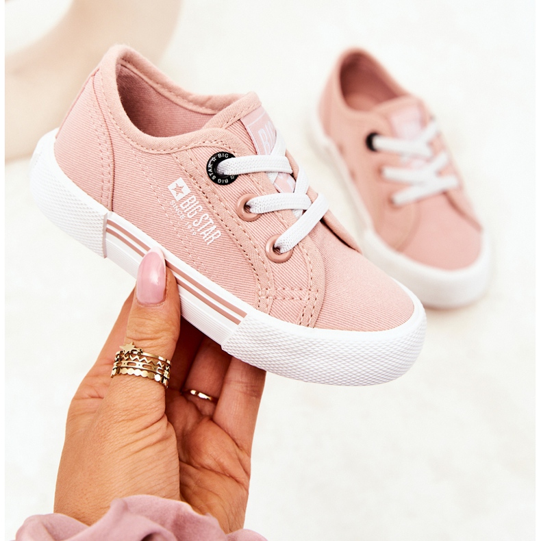 Tenisice Slip Big Star JJ374166 Svijetlo roze ružičasta ružičasta 2