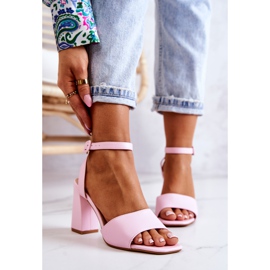 FJ1 Kožne sandale na ružičastoj Estrella šipki ružičasta 1