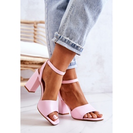 FJ1 Kožne sandale na ružičastoj Estrella šipki ružičasta 2