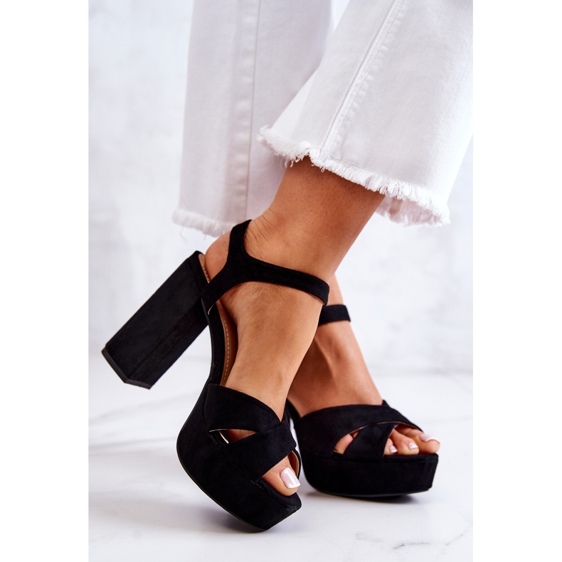 FM1 Semilla crne sandale na petu crno 2