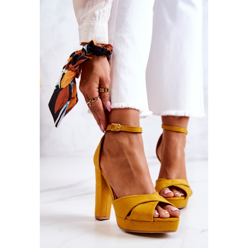 FM1 Sandale od antilopa na post žuti Lanelle žuta boja 2