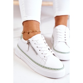 FB2 Sportske cipele na bijelo-zelenoj Louisa platformi bijela zelena 1