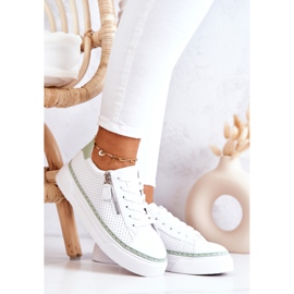 FB2 Sportske cipele na bijelo-zelenoj Louisa platformi bijela zelena 2