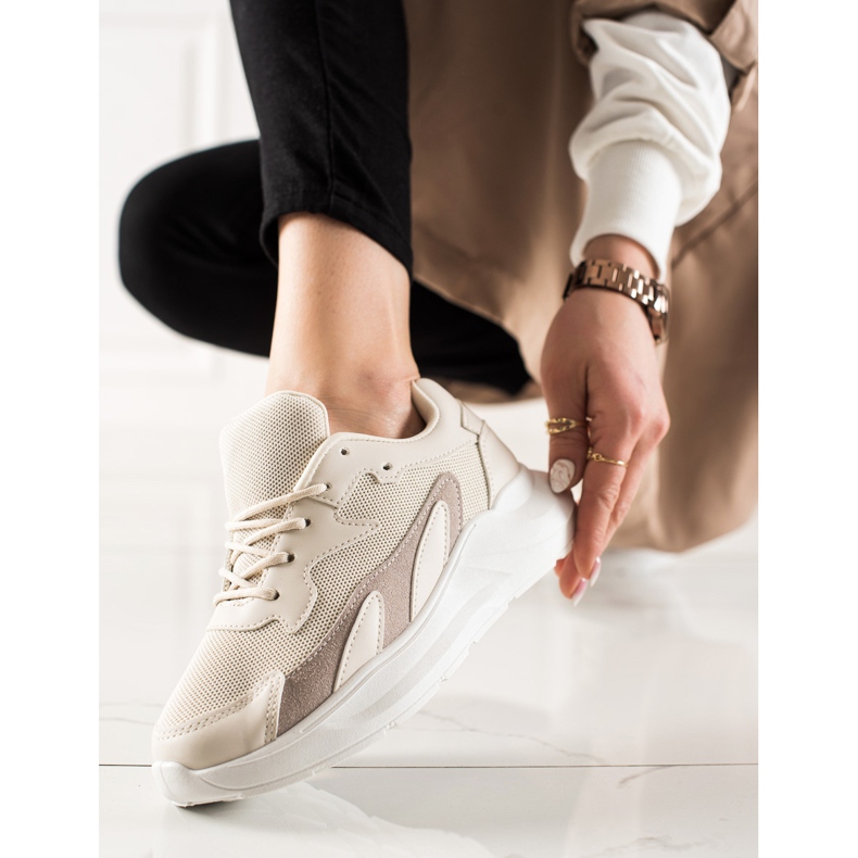 Ideal Shoes Klasične tenisice bež 1