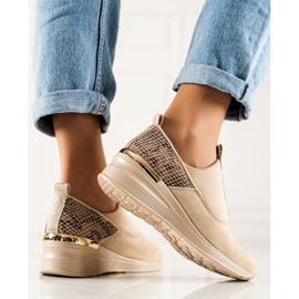 Filippo Kožne tenisice koje se navlače bež smeđa 1