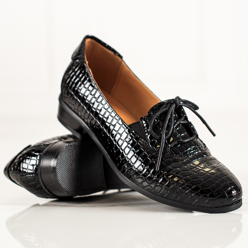 W. Potocki Elegantne cipele Potocki na vezanje crno 1