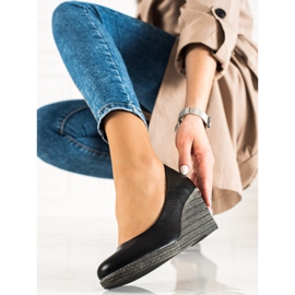 W. Potocki Klasične pumpice na klin Potocki crno 1