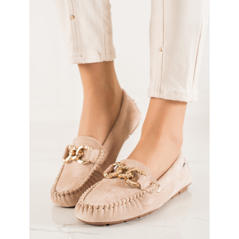 Goodin Klasične mokasine s ornamentom bež 2