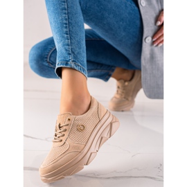 Filippo Kožne tenisice u bež boji smeđa 1