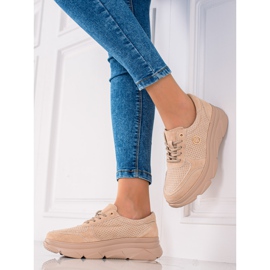 Filippo Kožne tenisice u bež boji smeđa 2