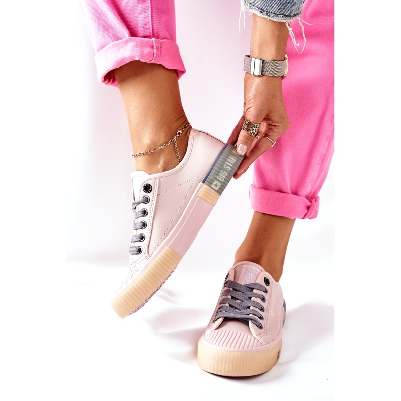 Ženske kožne tenisice Big Star II274133 Roza ružičasta 2