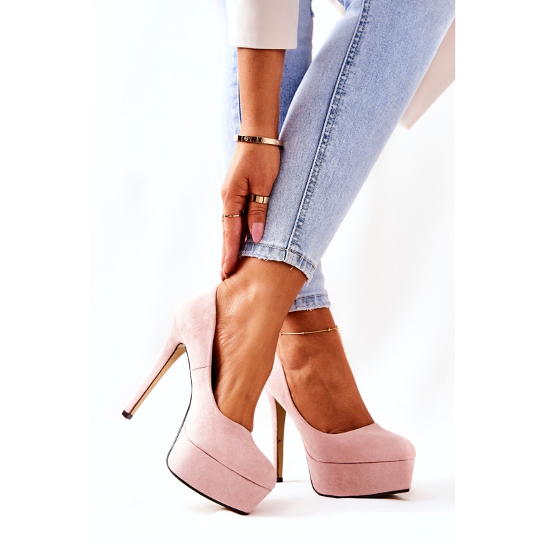 WS1 Klasične antilop visoke pete na bež glupoj platformi 3