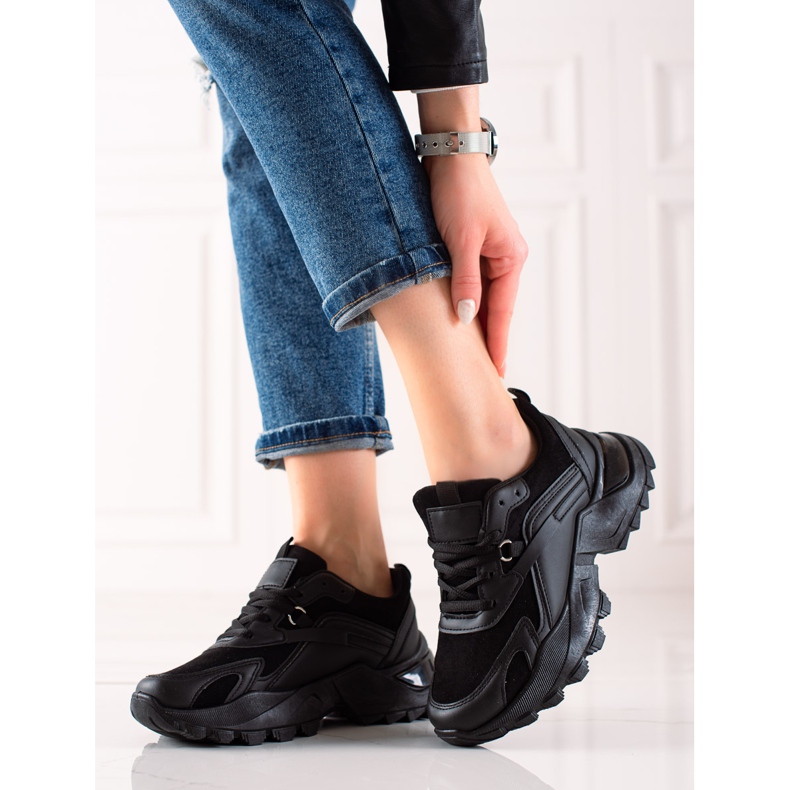 TRENDI Crne modne tenisice crna 1