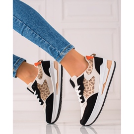 TRENDI Elegantne tenisice na platformi bež smeđa crna 2