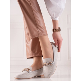 Small Swan Elegantne sive mokasinke siva 1