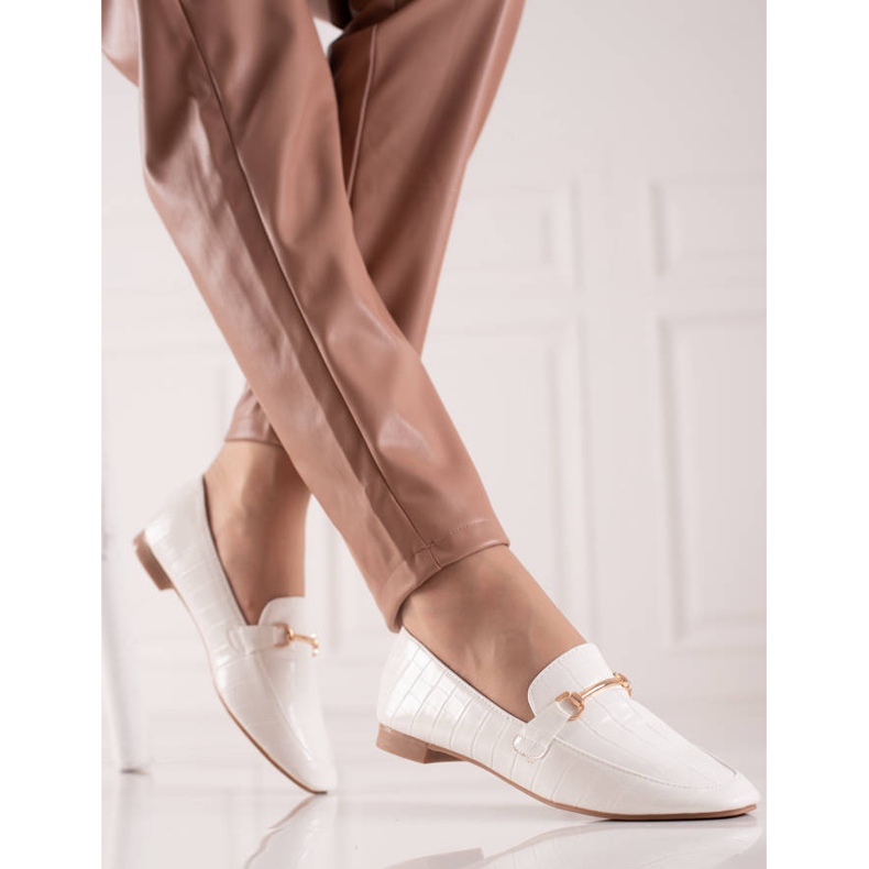 Encor Elegantne mokasine s eko kožom bijela 1