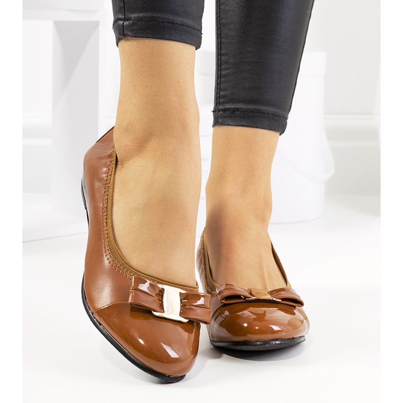 Smeđe balerine na klin Rees smeđa 1