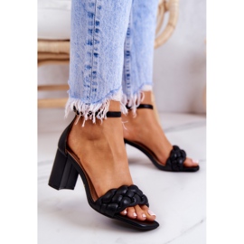FB2 Kožne sandale na crnom Lorelei baru 2