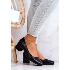 Kožne pumpice na stupu Sergio Leone PB291 crne crna 1