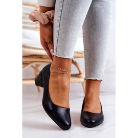 Kožne pumpice na stupu Sergio Leone PB291 crne crna 2