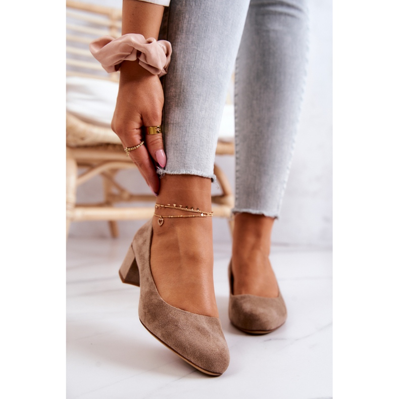 Suede pumpe on A Bar Sergio Leone PB291 Bež 2