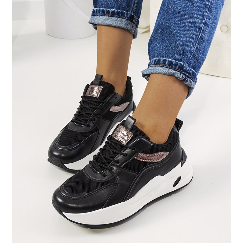 Crne Nazaria sportske cipele crna zlatni 1