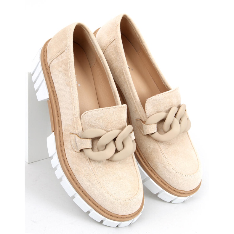 Ženske loaferice s lancem Juni Beige bež 1
