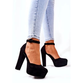 SEA Ženske pumpe na platformi pete antilop crne boje Netel crno 4