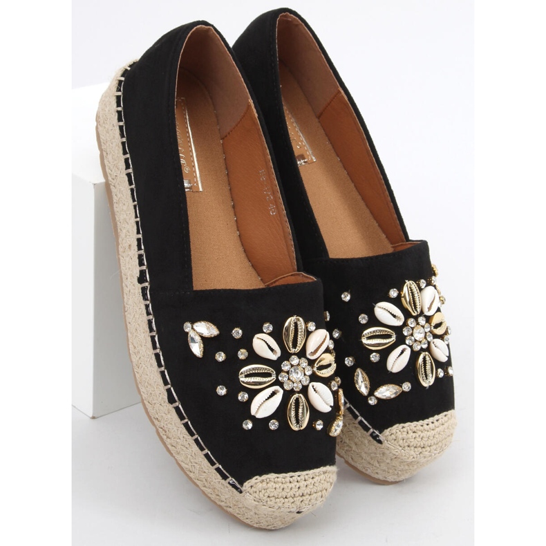 Manami Black shell espadrile crna 1