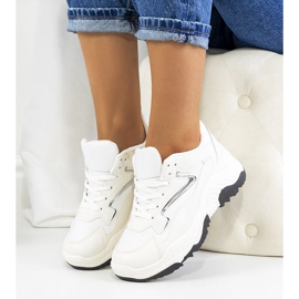 Badillo sjajne bijele tenisice bijela srebro 1