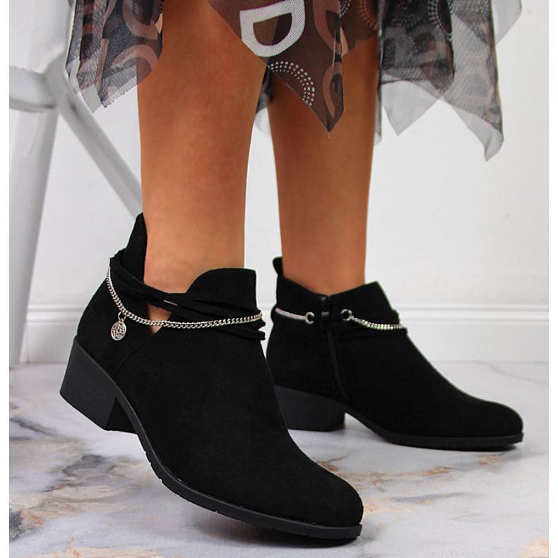 Crne čizme s lancem Filippo W PAW318A crne crno 2