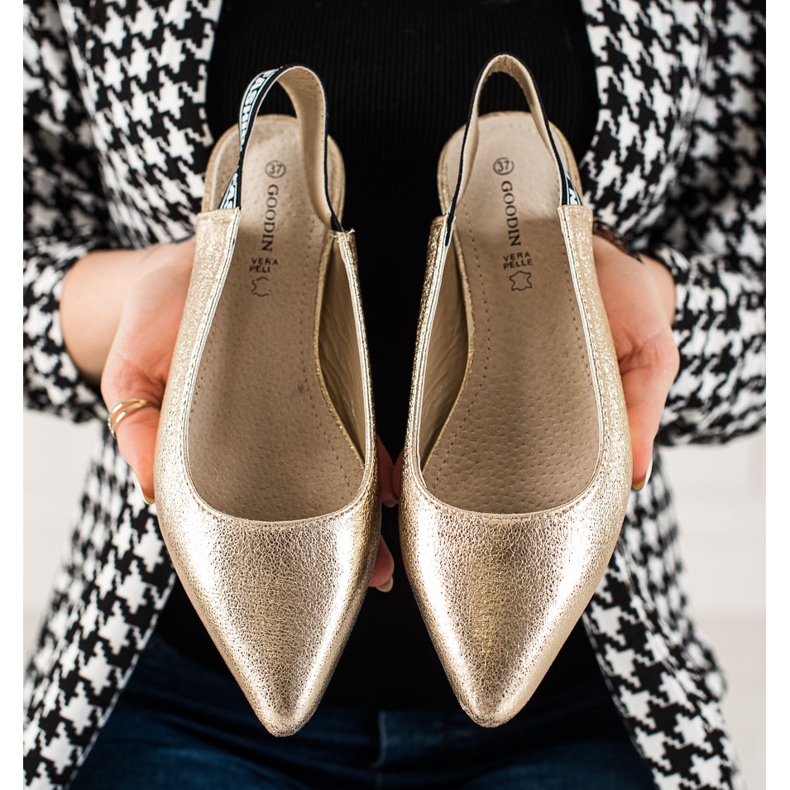 Goodin Pumpe s otkrivenom petom zlatna 1