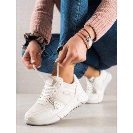 Ideal Shoes Bijele tenisice na platformi bijela 1