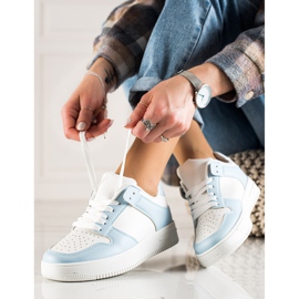 TRENDI Sportske cipele od eko kože bijela plava 1