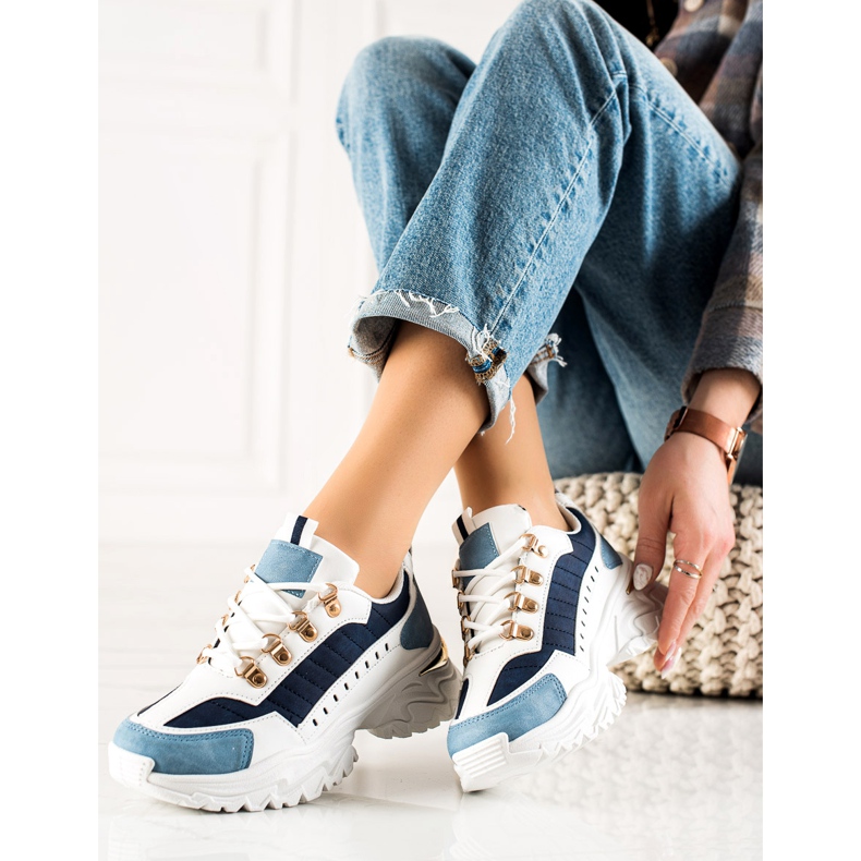 TRENDI Elegantne šarene tenisice bijela plava 1