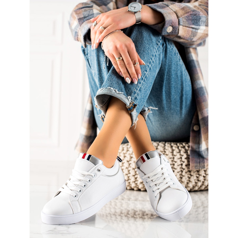 TRENDI Klasične sportske cipele od eko kože bijela 1