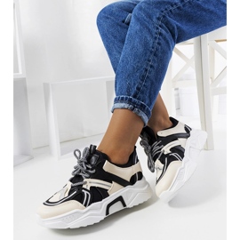 Delois ženske crne tenisice bež 1