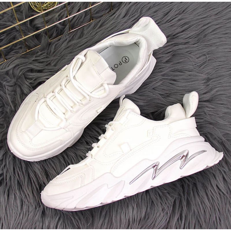 Tenisice na platformi Potocki W WOL54 bijele bijela 2