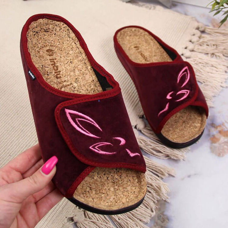 Inblu W BEF33 bordo kućne papuče na čičak crvena višebojan 1