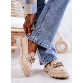 FB1 Lanac kožnih mokasinki bež Amicable 2