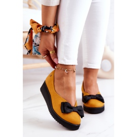 Suede balerinke na platformi Maciejka 05062-07 Žuta crno žuta boja 1