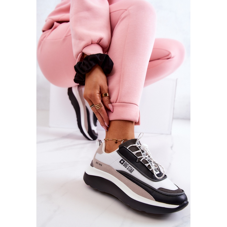 Sportske cipele Tenisice Big Star JJ274998 Bijelo-crne bež bijela crno siva 1