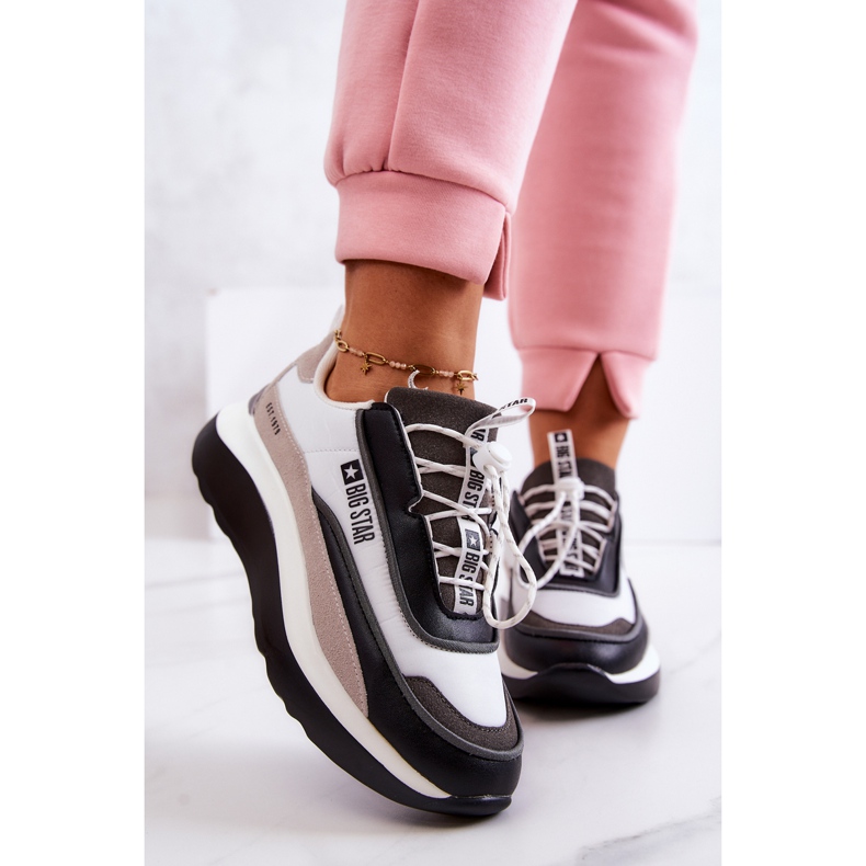 Sportske cipele Tenisice Big Star JJ274998 Bijelo-crne bež bijela crno siva 2