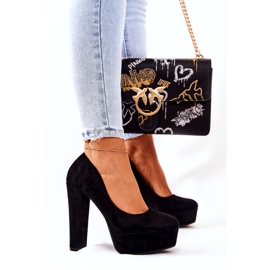 WS1 Suede pumpe na crnoj Bemiso platformi crna 3